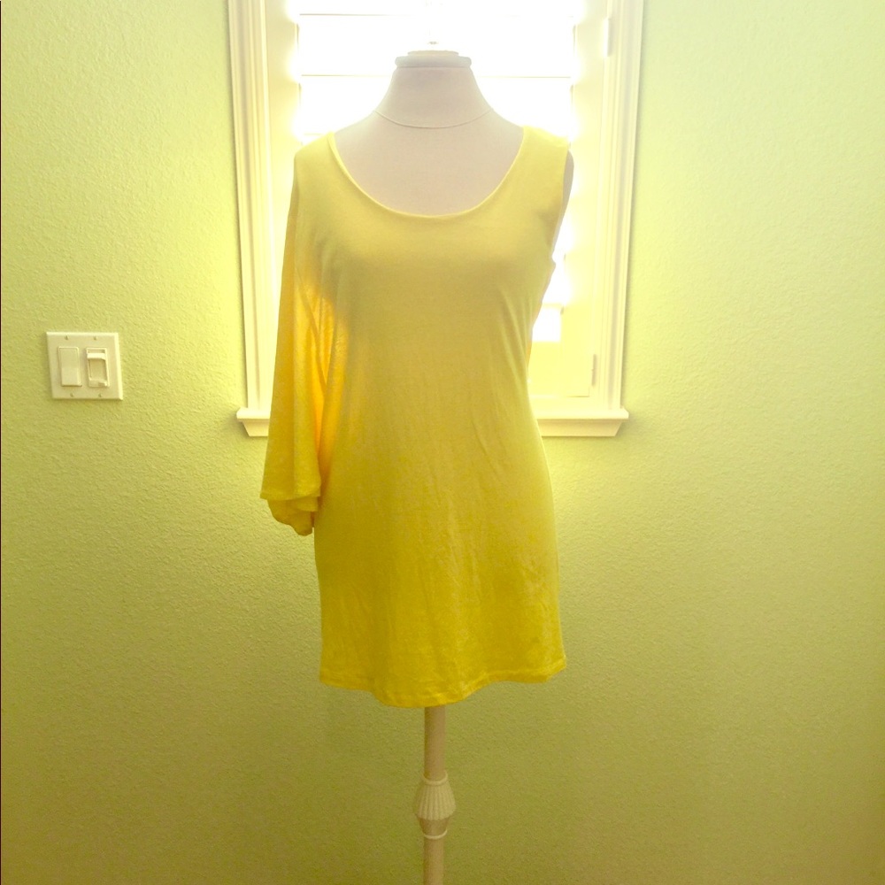 Trendy Planet Gold Yellow One Arm Top